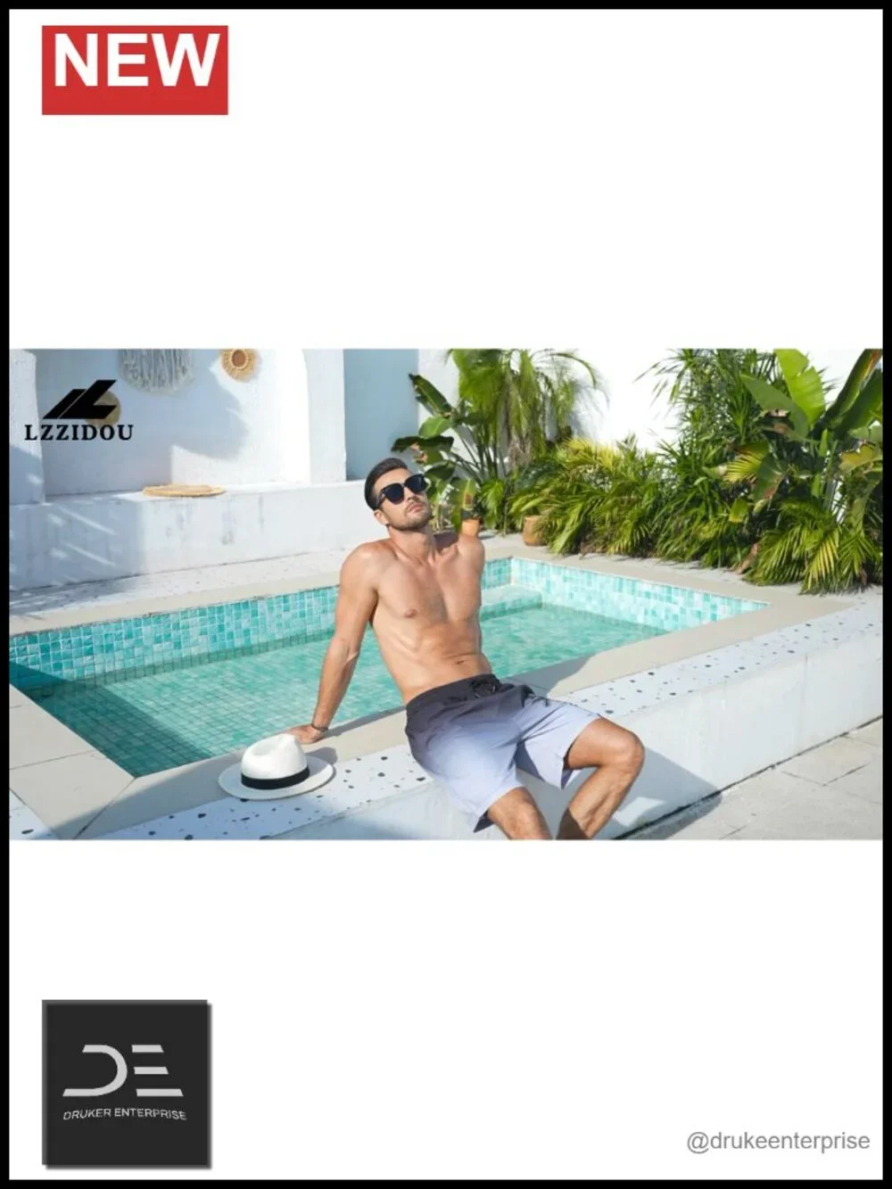 Men's Swim Trunks Mesh Lining Hawaiian Board Shorts Quick Dry